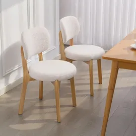 Homcom Esszimmerstuhl Polyester Creme 2er Set
