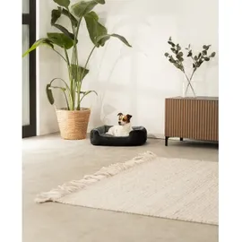 LIONTO Hundebett, mit Wendekissen grau/ schwarz M