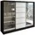 A&J MöbelLand Schiebetürenschrank TOP 200 x 215 x 59,5 cm Schwarz/Weiß