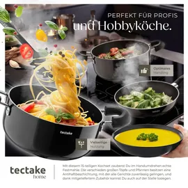 Tectake tectake® Küchenstarterset, Geschirrset aus Steingut, mit Glasur, hitzebeständig und kratzfest, inklusive 5 Küchenwerkzeugen