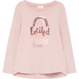 S.Oliver - Ausgestelltes Langarmshirt mit Pailletten und Glitzerdruck, Kinder, Rosa, 104/110