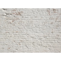 Livingwalls Fototapete Designwalls Brick White grau Weiß 3,50 m x 2,55 m FSC®