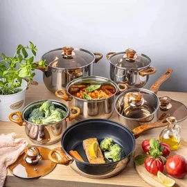Kinghoff Topf-Set 12-tlg. Kochtöpfe + Teflon Pfanne