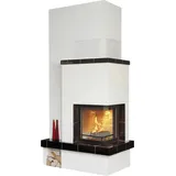 Kachelkamin 3/170.4 5 kW - Schwarz-Glänzend - Rad.500/57H-E. , rechts offen