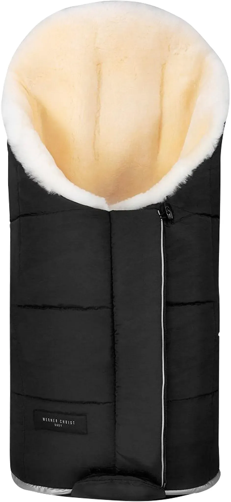 Werner Christ Baby Lammfell-Fußsack TULA vario, schwarz