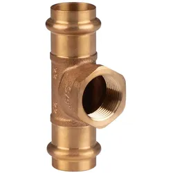 Kupfer Pressfitting T-Stück aus Rotguss 22 mm - 3/4