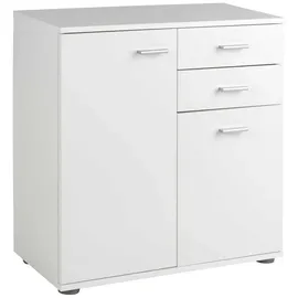 calitan furniture Kommode SOLO, Weiß - B 71 cm - zwei Türen Schubladen - ein Einlegeboden