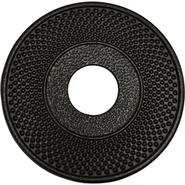 ad.con Teeservice aus Gusseisen 13-tlg mit Stövchen Teekanne 1,5L Schwarz mit Siebeinsatz Teetassen und Untersetzer Tee Set im japanischen Stil