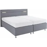 Westfalia Schlafkomfort Boxspringbett, wahlweise mit LED-Beleuchtung, grau