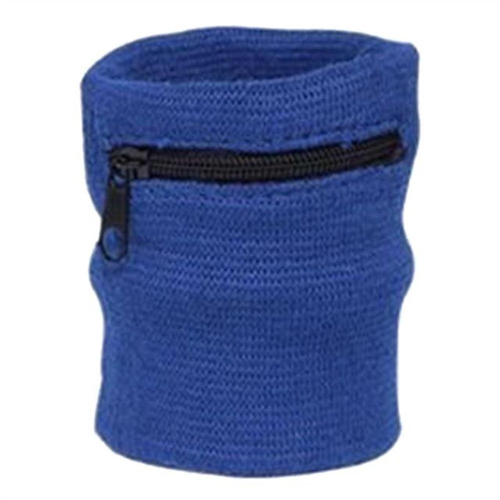 Mann Handgelenk Brieftasche Beutel Band Reißverschluss Laufen Fitnessstudio Radfahren Sicher Sport Handgelenk Band Tasche Münze Schlüssel (Color : Blue, Size : 1SIZE)