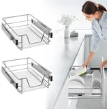 NAIZY Küchenschublade Teleskopschublade 2X 50cm Vollauszug Regal Korbauszug Schlafzimmerschublade Schrankauszug Schublade Küchenregal - 50cm