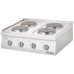 Stalgast Edelstahl Elektro-Kochfeld als Tischgerät mit 4 Herdplatten, Serie 700 ND