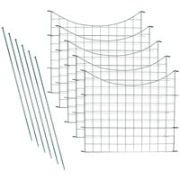 Tubiaz 10x Teichzaun Gartenzaun Komplettset - Gartenzaun Metall 22 Zaunelemente - Zaun für den Garten, Gitterzaun Set Zaun Garten - Zaun für Hunde (10x Unterbogen, Grün)