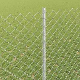vidaXL Zaun mit Pfosten 1,4 x 10 m Silber/Stahl