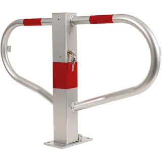 Stier Parkbügel, umlegbar, mit Zylinderschloss, 2 Schlüssel im Lieferumfang, stabiles, verzinktes Stahl-Gestell, einfaches automatisches Verschließen