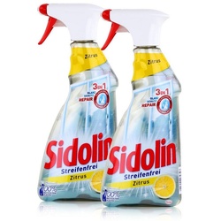 SIDOLIN Sidolin Streifenfrei Zitrus 500ml - Glasreiniger, Fensterreiniger (2er Glasreiniger