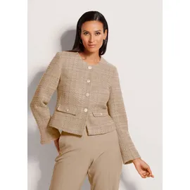 Madeleine Eleganter Tweed-Kurzblazer mit Metallknöpfen in beige | Gr.: 36