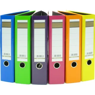 Livepac-Office 6x Aktenordner/DIN A4 / 75mm breit / 6 Farben