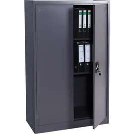 Mendler HWC-H17 Aktenschrank 140 x 89 x 36 cm dunkelgrau