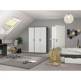 Rauch Drehtürenschrank Voyager 140 x 194 x 0 cm Alpinweiß/Grau