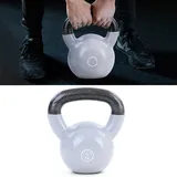 10 kg Gusseisen Vinyl Kettlebell Kugelhantel Premium Schwunghantel Schwarz Grau