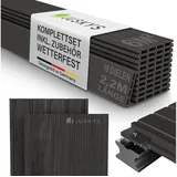 Juskys Terrassendiele 220 cm grau