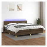vidaXL Boxspringbett 200 x 200 cm Dunkelbraun