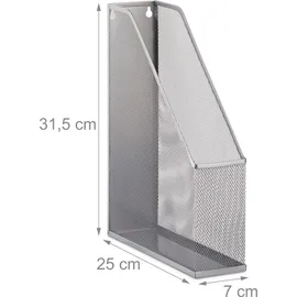 Relaxdays Stehsammler Metallgeflecht Silber