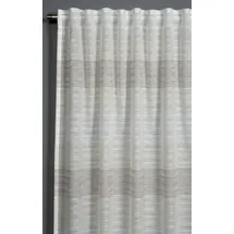 Sehlbach "Schal Webstreifen, beige, B:140cm H:245cm, Polyester, Gardinen, Gardine, mit Gardinenband und verdeckten Schlaufen