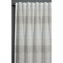 Sehlbach "Schal Webstreifen, beige, B:140cm H:245cm, Polyester, Gardinen, Gardine, mit Gardinenband und verdeckten Schlaufen