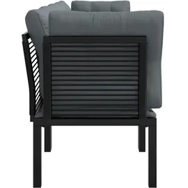 vidaXL Garten-Lounge-Set 4-tlg. schwarz/grau