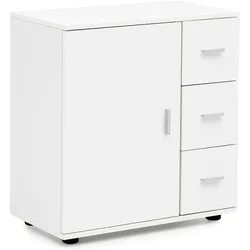 KADIMA DESIGN Badezimmerschrank, zeitloses Design, großer Stauraum, matt weiß, 60x65,5x33 cm.