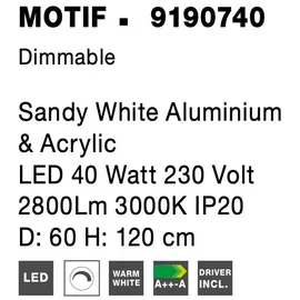 Nova Luce Motif 1-flg. 60 cm rund weiß