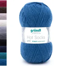 Gründl Wolle Hot Socks uni Blau 100 g