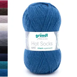 Gründl Wolle Hot Socks uni Blau 100 g