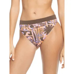 Bikini-Hose ROXY "Throw Back", Damen, Gr. M, US-Größen, braun (rain drum fibi), 87% Nylon, 13% Elasthan, Badehosen