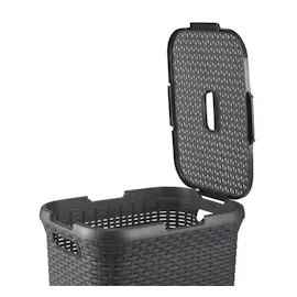 Curver Style Wäschebox (60L) + Wäschekorb und Set, Kunststoff, anthrazit, 60 L + 1 x 45 L