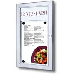 SHOWDOWN Displays Showdown Speisekartenhalter Outdoor - 1x DIN A4 - Aluminium / Stahl - Silber