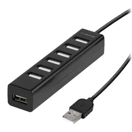 Vivanco VIVancoTM7-in-1 USB 2.0 Multiport-Hub - Schwarz,
