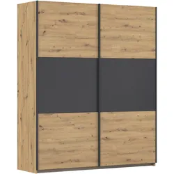 Schwebetürenschrank »Kleiderschrank Schrank Garderobe Garderobenschrank Wäscheschrank NEO«, (in 3 verschiedenen Ausstattungen BASIC/CLASSIC/PREMIUM), mit großzügigem Stauraum und vielfältigen Farbkombinationen, Eiche Artisan/Graumetallic, , 42937245-0...