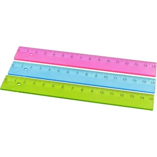 KUM Lineal L1 Pop 3032229, 15 cm, Kunststoff, farbig transparent