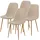[en.casa] Essgruppe 'Hemnes' 5-teilig 1 Tisch mit 4 Stühlen Textilbezug Stahlbeine Hellbraun - Hellbraun