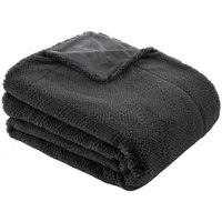 Bugatti "bugatti Wohndecke Felloptik", grau (anthrazit), B:150cm L:200cm, Polyester, Wohndecken, Wohndecke, besonders weich