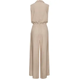 LASCANA Overall mit weitem Bein, Webware mit Leinen beige 38
