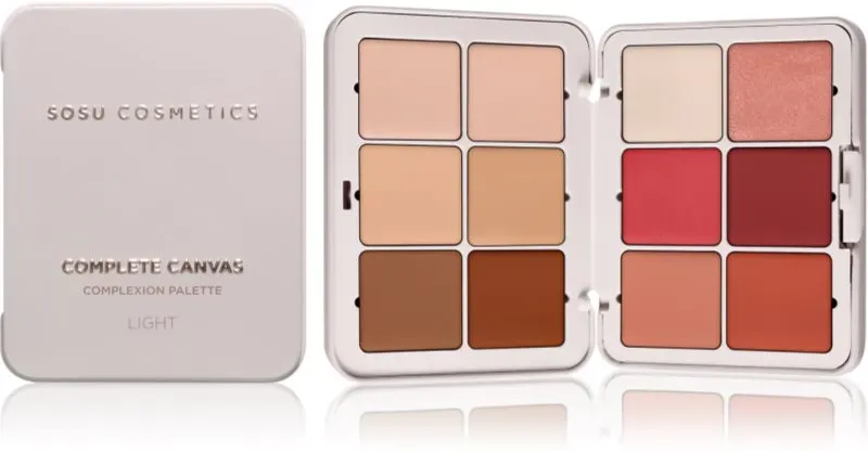 SOSU Cosmetics Complete Canvas Complexion Palette Lidschatten & Kontourpalette für das Gesicht Farbton Light 26.4 g