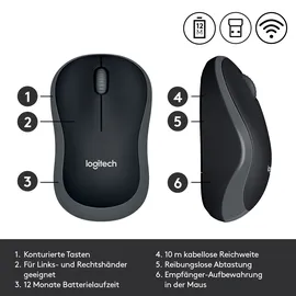 Logitech M185 Wireless Mouse schwarz/grau