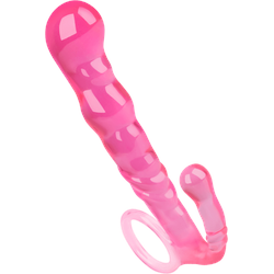 Schmaler Analdildo mit gewellter Struktur, 12 cm, pink