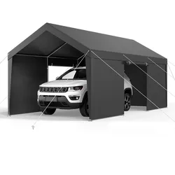 VEVOR Zeltgarage Carport Garagenzelt Autoüberdachung 3,05x6,09x2,87m Grau