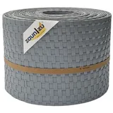 zaun|zu® Sichtschutzstreifen Rattan für Doppelstabmatten UV-beständig Hellgrau 10x 2,55m