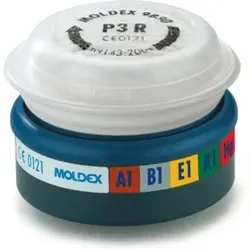Moldex Kombifilter A1B1E1K1Hg P3 RD, für Serie 7000 + 9000, EasyLock®, organische Gase, anorganische Gase, Saure Gase, Ammoniak, Schwefeldioxid, Quecksilber und Partikel